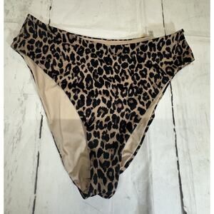 Victorias Secret M Leopard Print High Waist Brazilian Bikini Bottom Swimwear
